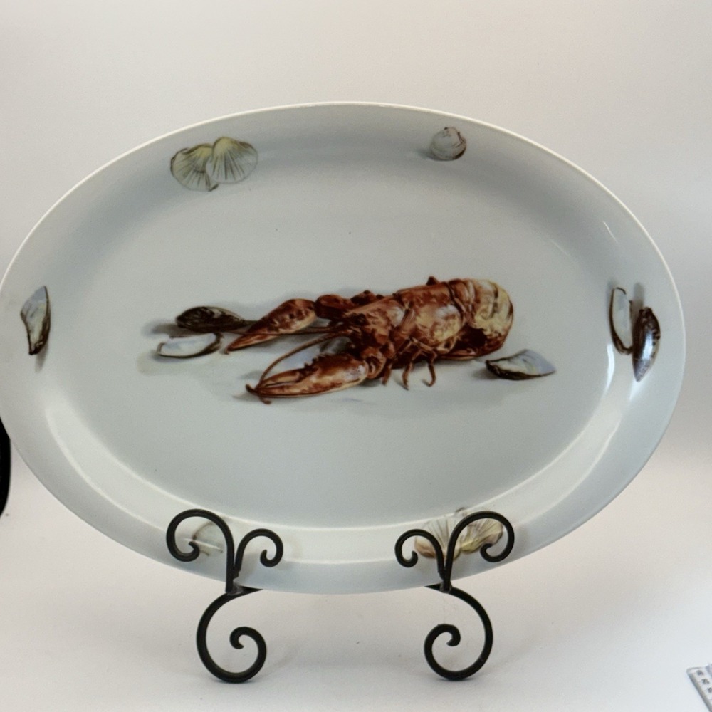 Lobster Platter Josef Kuba Porcelain Western Germany JKW 1930 16.5" 9627